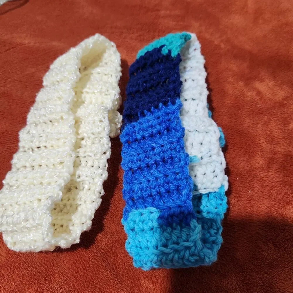 Headbands Crochet Handmade One Blue One Yellow 2pcs. New